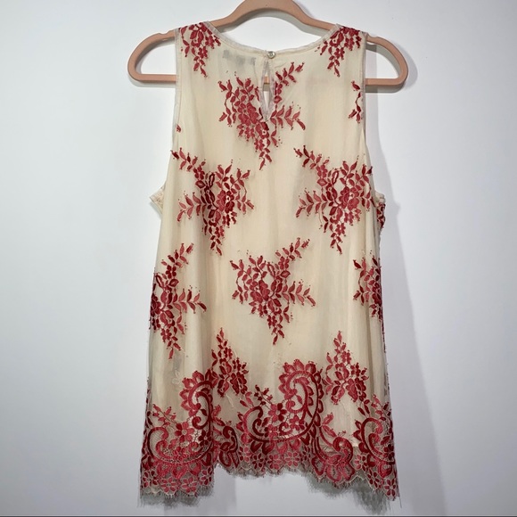Max Studio Lace Overlay Tank - Picture 9 of 9